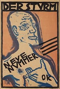 La locura era una de las reglas para que Adolf Ziegler y sus secuaces tildarán a una obra de perniciosa/ Photo Credits: Oskar Kokoscha, Autorretrato aparecido en la revista Der Sturm, Neue Galerie de Nueva York, Regalo de Leonard A. Lauder, 2014 Fondation Oskar Kokoschka, Artist Rights Society (ARS), New York ProLifteris, Zurich