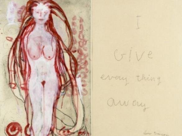 Louise Bourgeois trabajó hasta el final de su vida, en 2010/ Foto: "Todo lo regalo"/ Imagen de Christopher Burke/ The Easton Foundation/ VEGAP, Madrid