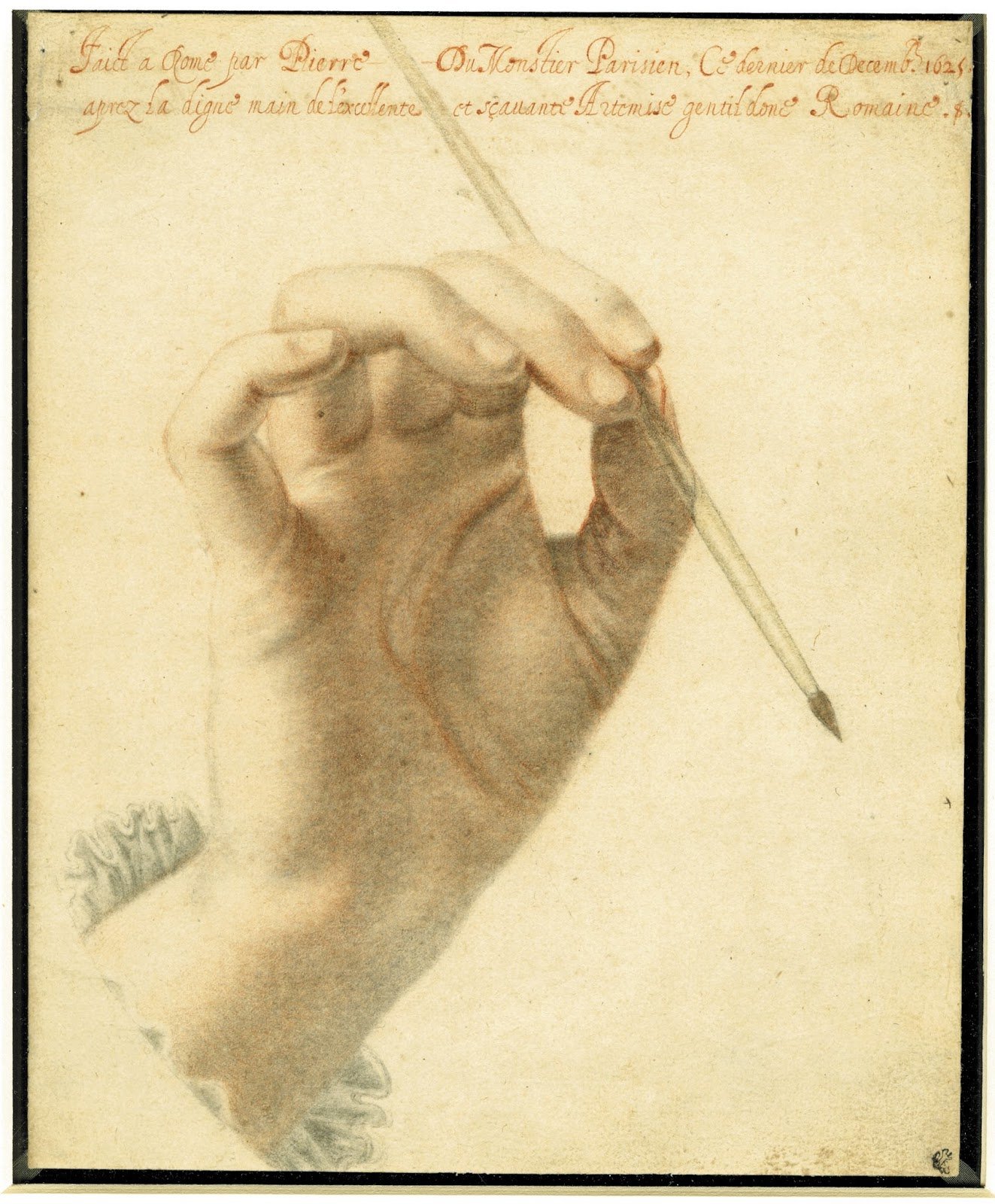 Francia demostró que un retrato no tiene necesariamente que reproducir el rostro del retratado para visionar su psique/ Foto: Mano de Artemisa Gentileschi, por Pierre Dumonstier/ British Museum