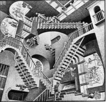 Las escaleras de Escher son como traslaciones imaginativas de los laberintos de Orwell