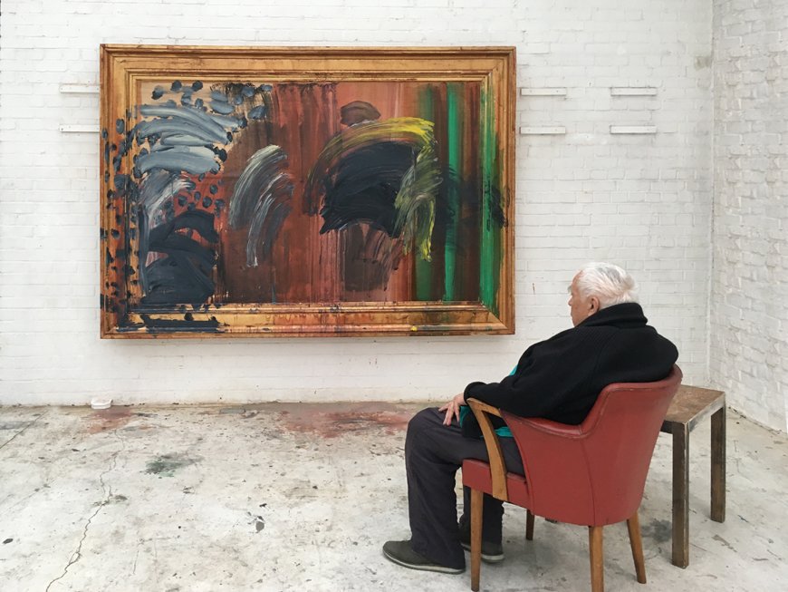 Howard Hodgkin se mantuvo en activo hasta su muerte/ Foto: Miriam Pérez, "Portrait of the Artist Listening to Music", Courtesy Gagosian