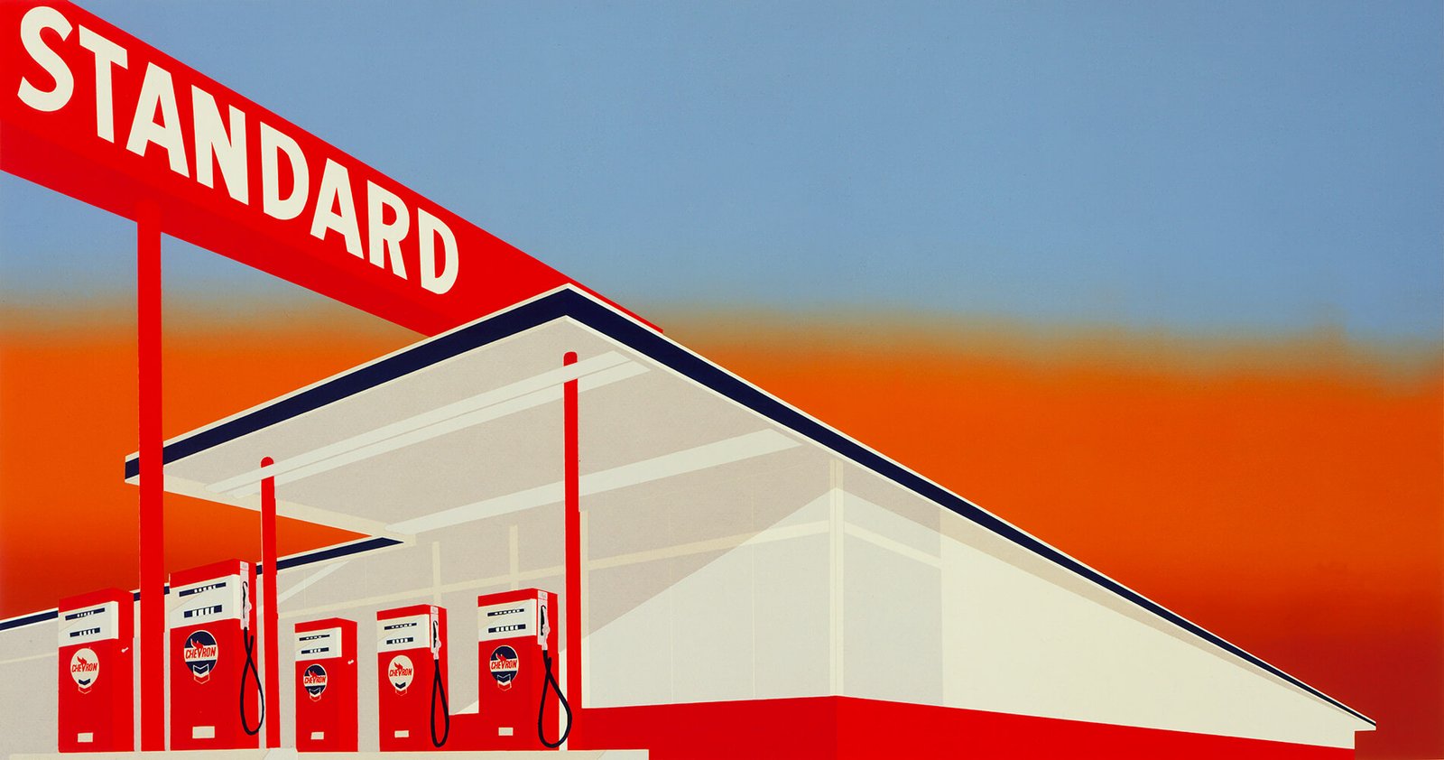 El British Museum refugia la carga visual en los coloristas movimientos de los sesenta y los setenta/ Foto: Edward Ruscha, 1966, "Standard Station"