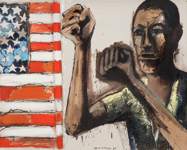El black power desbocó una corriente altamente reivindicativa y crítica con la política racial de USA/ Foto: "Did the Bear Sit Under", de Benny Andrews, 1969, Emanuel Collection, Estate of Benny Andrews, DACS/ London/ VAGA/ NY